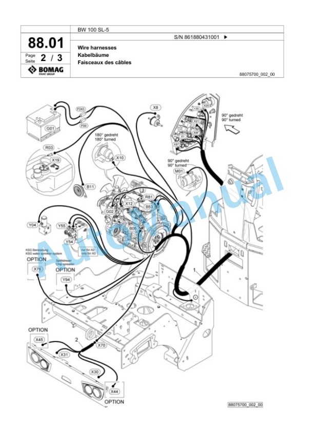 Bomag BW 100 SL-5 Tandem Vibratory Roller Spare Parts Catalogue 00824999-3