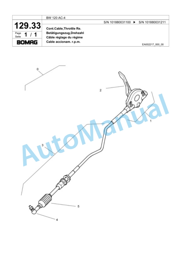 Bomag BW 120 AC-4 Combination Roller Spare Parts Catalogue 00817691-5