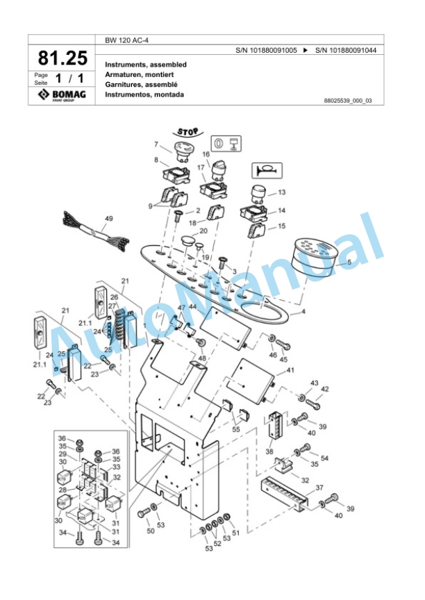 Bomag BW 120 AC-4 Combination Roller Spare Parts Catalogue 00818471-2