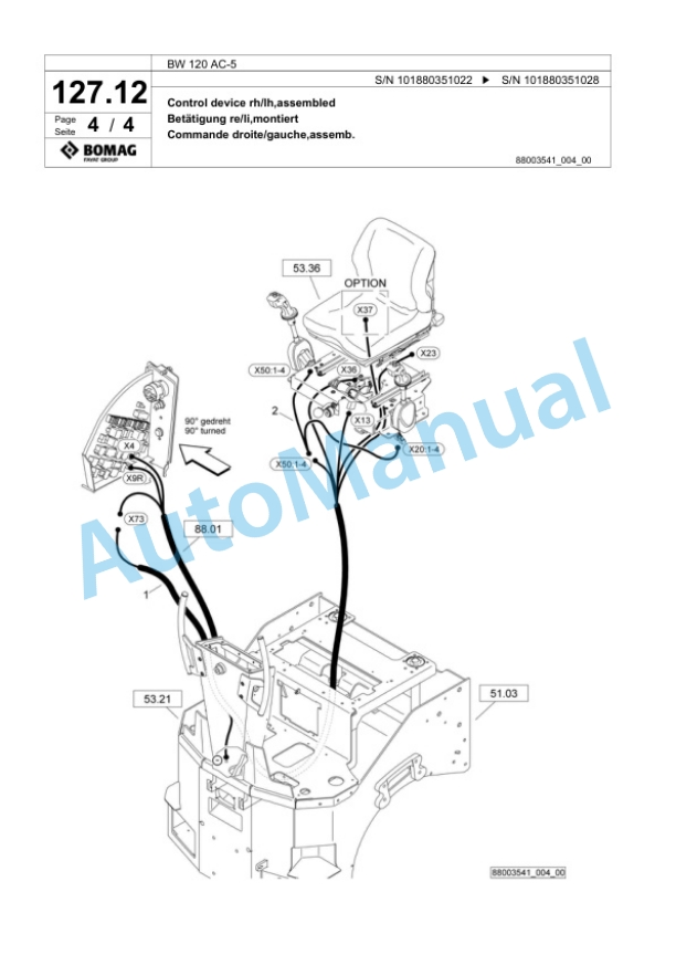 Bomag BW 120 AC-5 Combination Roller Spare Parts Catalogue 00824619-3