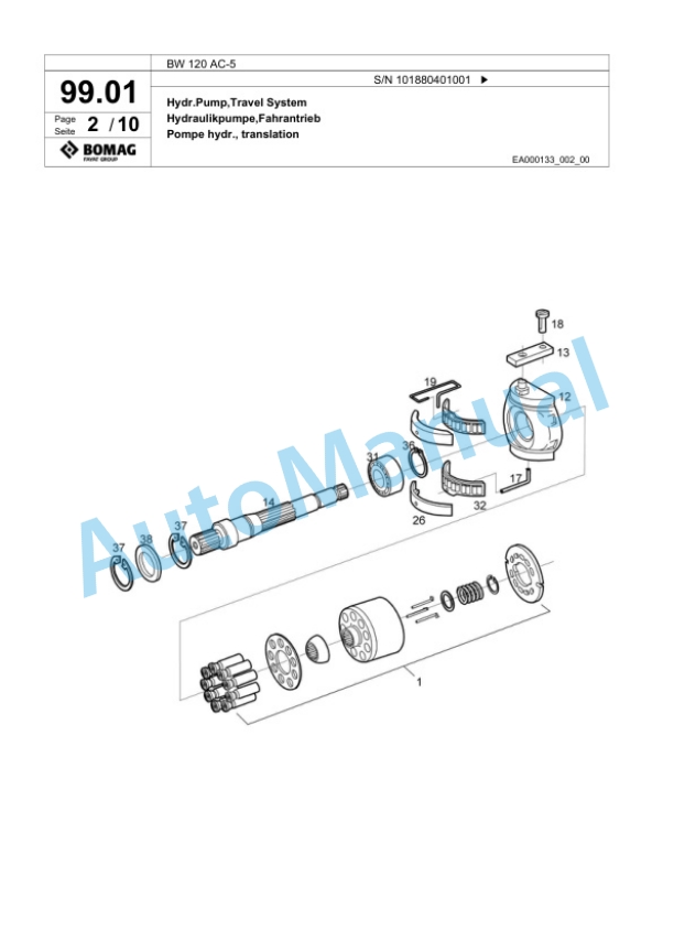 Bomag BW 120 AC-5 Combination Roller Spare Parts Catalogue 00824839-2
