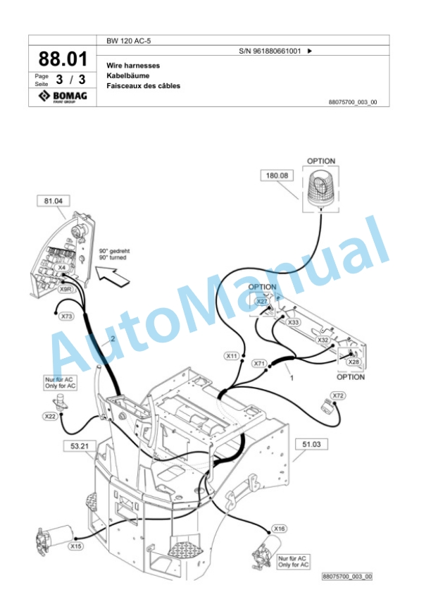 Bomag BW 120 AC-5 Combination Roller Spare Parts Catalogue 00826093-2