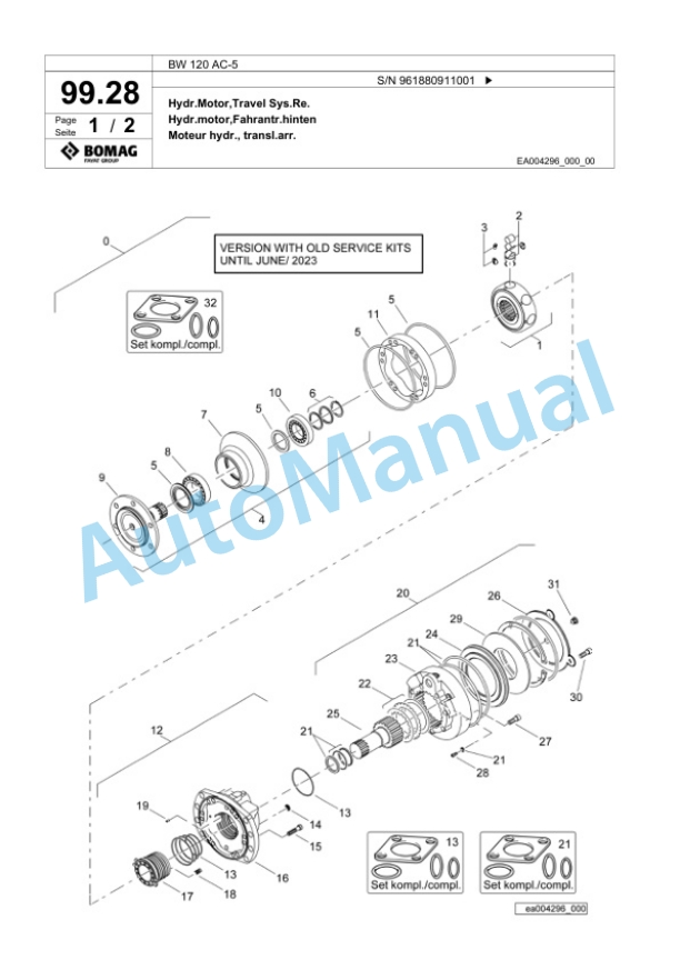 Bomag BW 120 AC-5 Combination Roller Spare Parts Catalogue 00827049-2