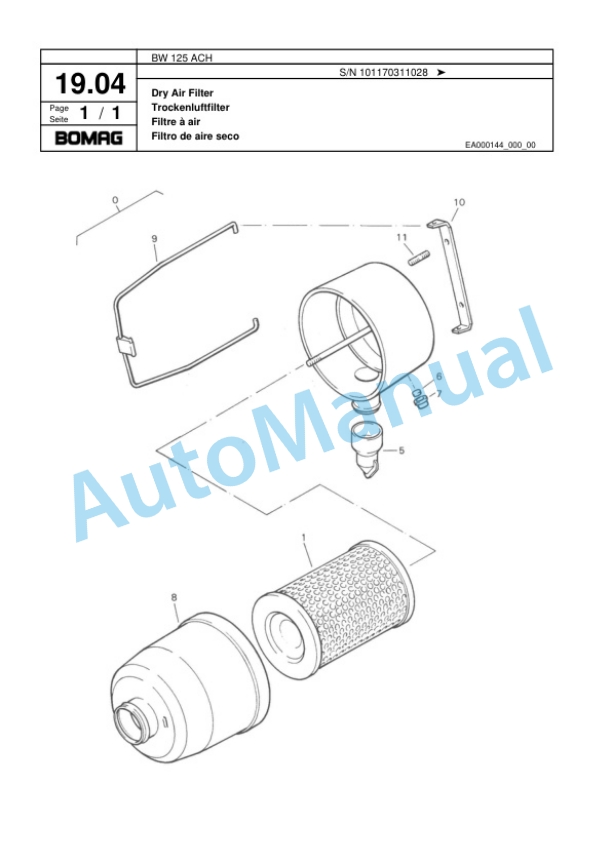 Bomag BW 120 ACH Combination Roller Spare Parts Catalogue 00817466-2