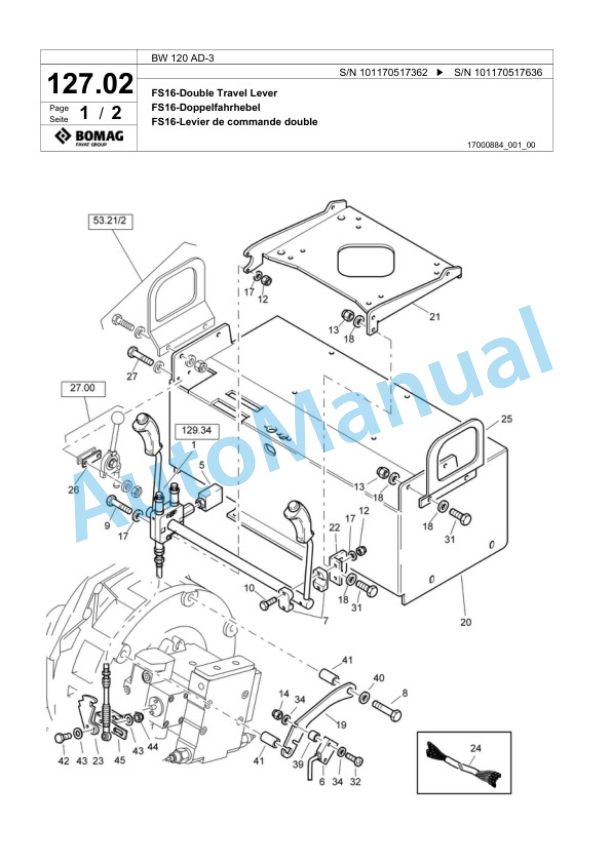 Bomag BW 120 AD-3 Combination Roller Spare Parts Catalogue 00817463-5