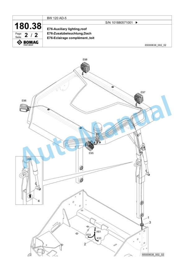 Bomag BW 120 AD-5 Tandem Vibratory Roller Spare Parts Catalogue 00825567-5