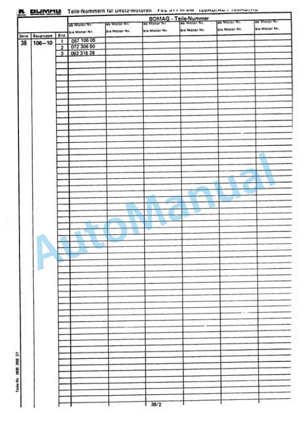 Bomag BW 120 AD-AC Spare Parts Catalogue 00812760-5
