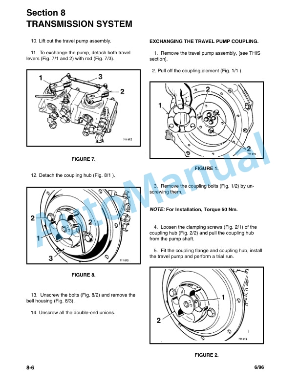 Bomag BW 124 D, BW 124 PD, BW 124 PDB Single Drum Rollers Repair Instructions 0852636-2