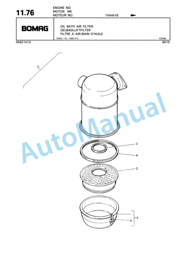 Bomag BW 124 D Single Drum Wheel Drive Vibratory Roller Spare Parts Catalogue 00810079-2