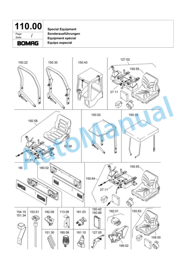 Bomag BW 125 AC-4 Combination Roller Spare Parts Catalogue 00818271-4