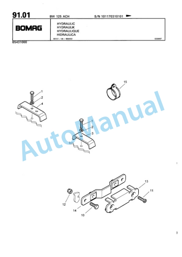 Bomag BW 125 ACH Combination Roller Spare Parts Catalogue 00810103-4