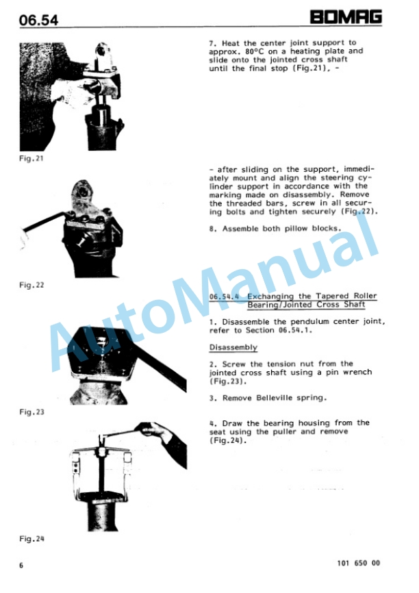 Bomag BW 125 ADH, BW 135 AD, BW 138 AD Tandem Vibratory Roller Repair Instructions 00819044-4