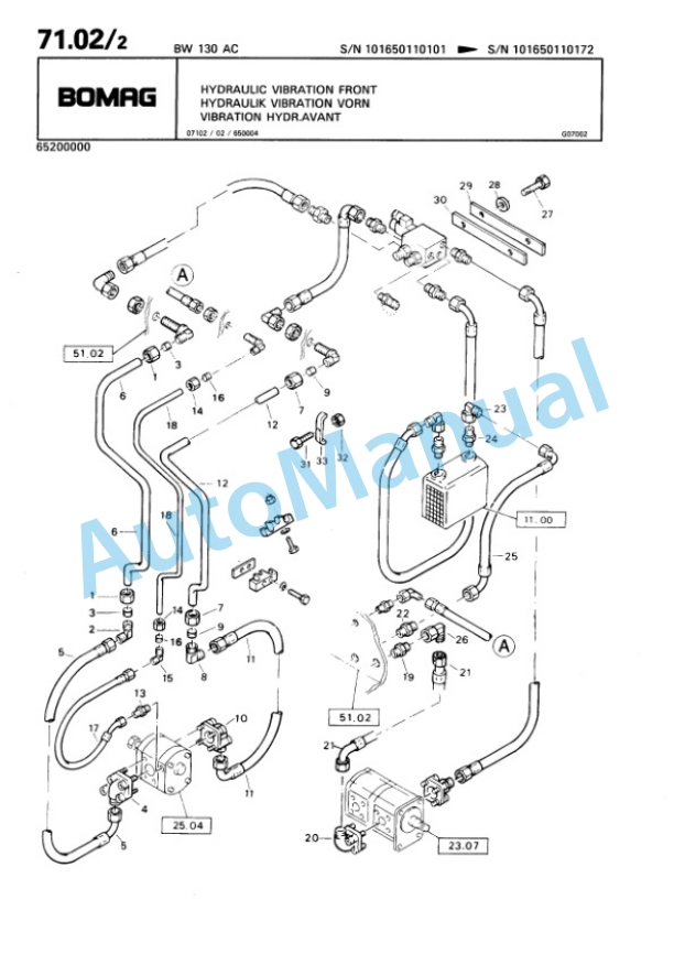 Bomag BW 130 AC Combination Roller Spare Parts Catalogue 00810047-5
