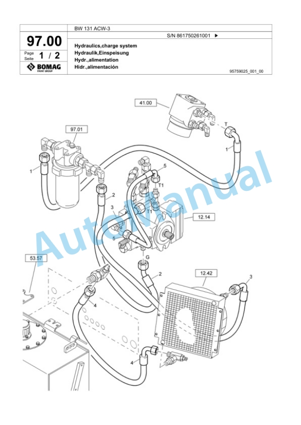 Bomag BW 131 ACW-3 Combination Roller Spare Parts Catalogue 00824805-5