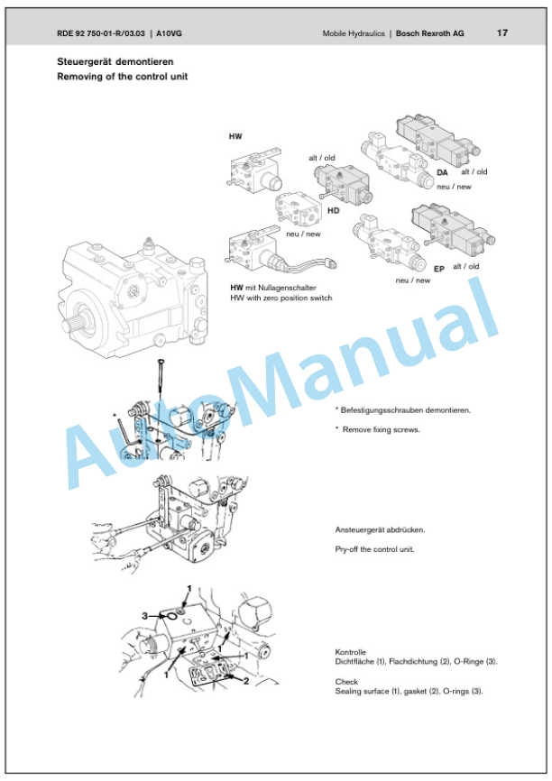 Alternative view of Bomag BW 135 AD-5, BW 138 AD-5, BW 138 AC-5 Tandem Vibratory Roller Service Manual 00892251