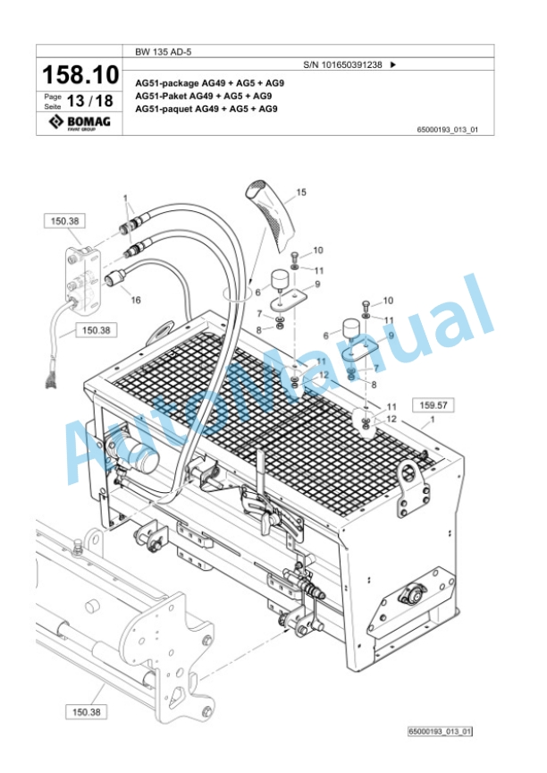 Bomag BW 135 AD-5 Tandem Vibratory Roller Spare Parts Catalogue 00824931-4