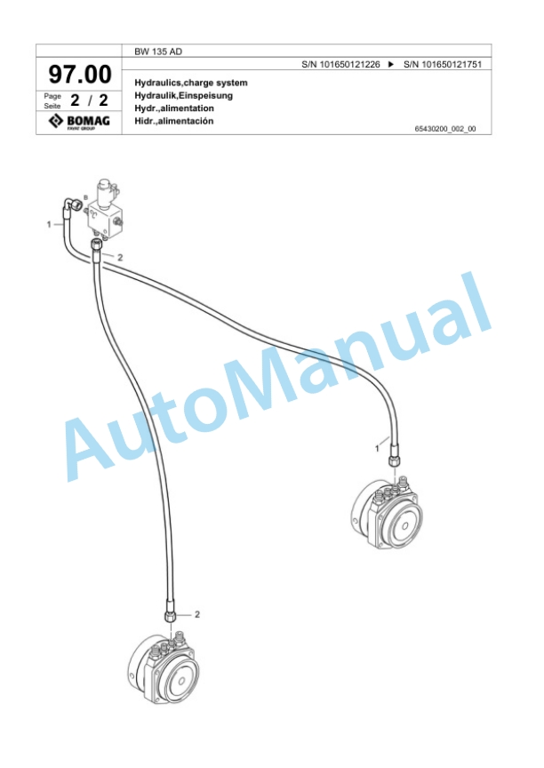 Bomag BW 135 AD Combination Roller Spare Parts Catalogue 00817471-4