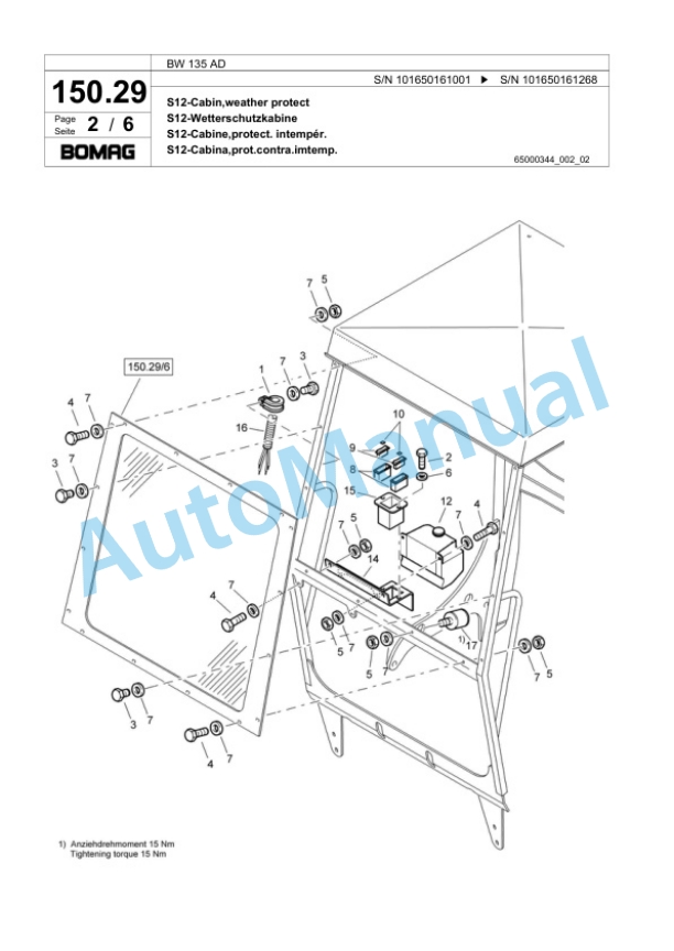 Bomag BW 135 AD Tandem Vibratory Roller Spare Parts Catalogue 00818357-5