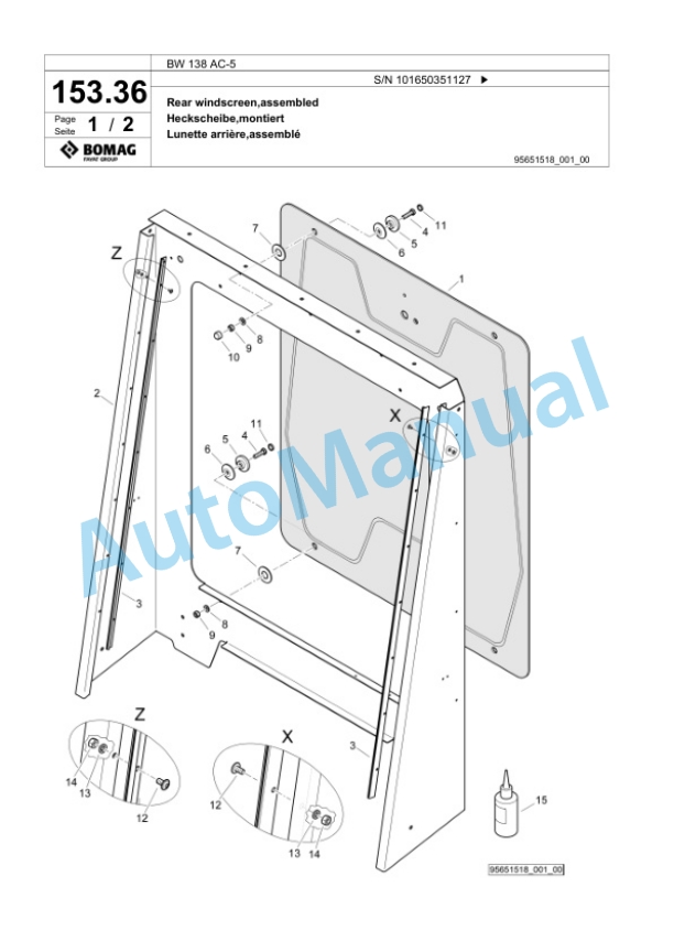 Bomag BW 138 AC-5 Combination Roller Spare Parts Catalogue 00824923-4