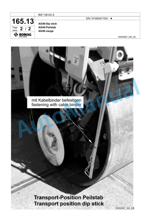 Bomag BW 138 AC-5 Combination Roller Spare Parts Catalogue 00825561-5
