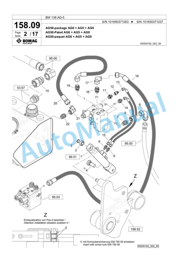 Bomag BW 138 AD-5 Tandem Vibratory Roller Spare Parts Catalogue 00824927-3