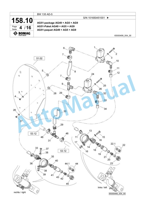 Bomag BW 138 AD-5 Tandem Vibratory Roller Spare Parts Catalogue 00825369-4