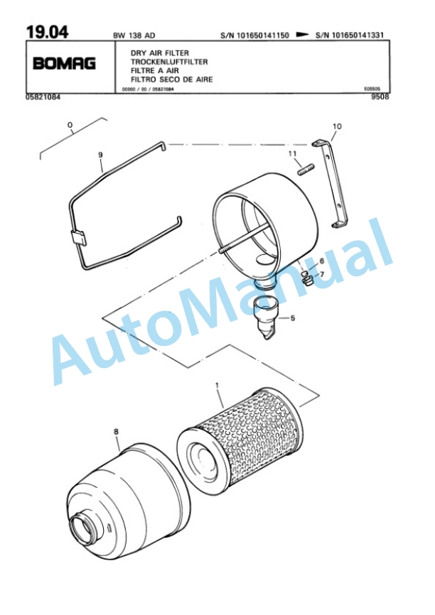 Bomag BW 138 AD Tandem Vibratory Roller Spare Parts Catalogue 00810191-2