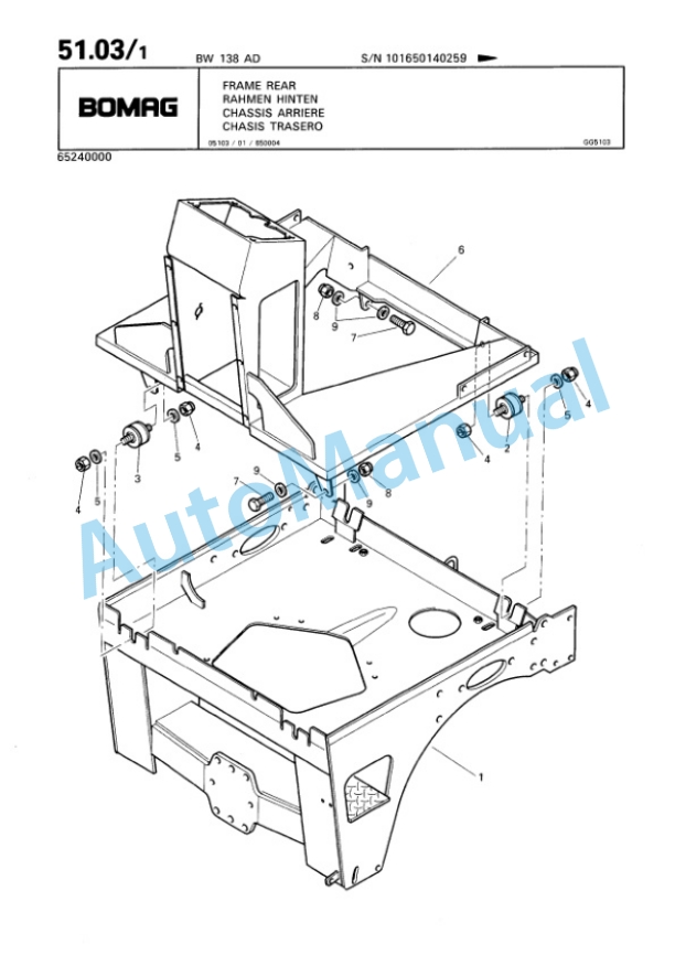 Bomag BW 138 AD Tandem Vibratory Roller Spare Parts Catalogue 00818803-2