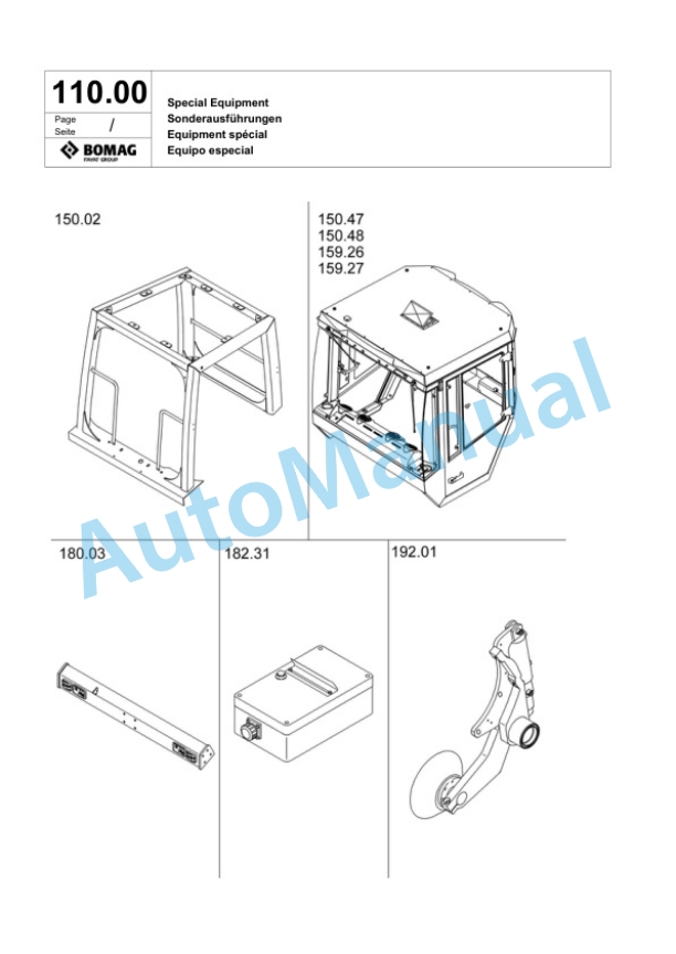 Bomag BW 141 AD-4 AM Tandem Vibratory Roller Spare Parts Catalogue 00817925-4