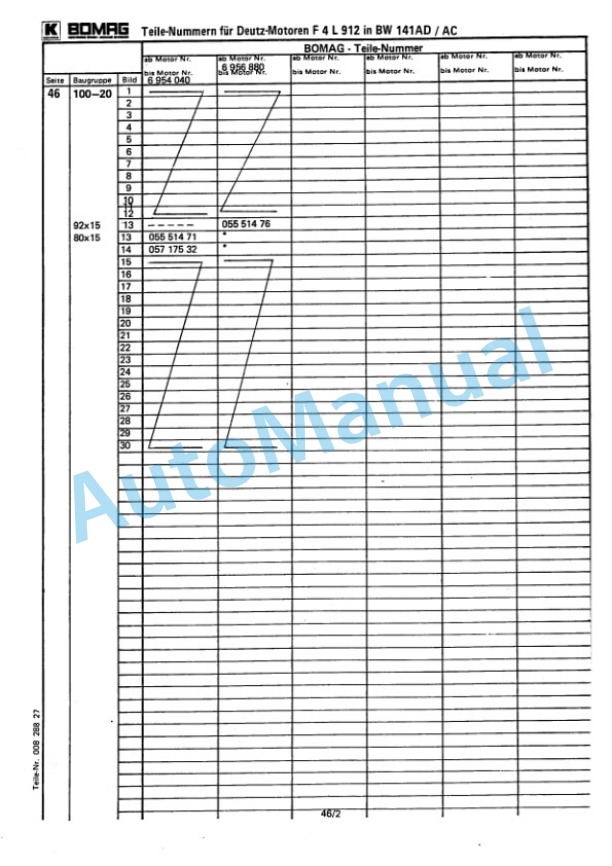 Bomag BW 141 AD, BW 141 AC Spare Parts Catalogue 00814410-5