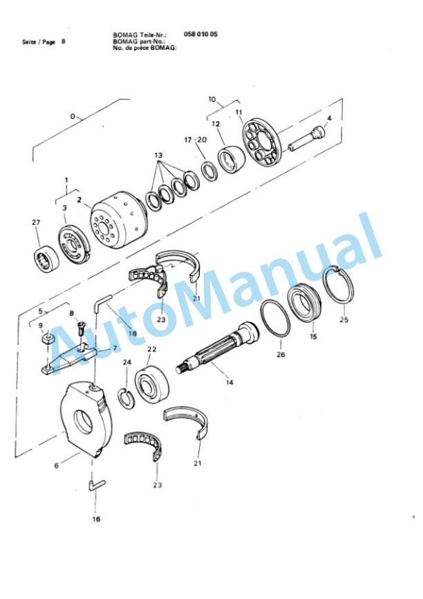 Bomag BW 142 D, BW 142 AD, BW 172 D, BW 172 AD Spare Parts Catalogue 00814421-4