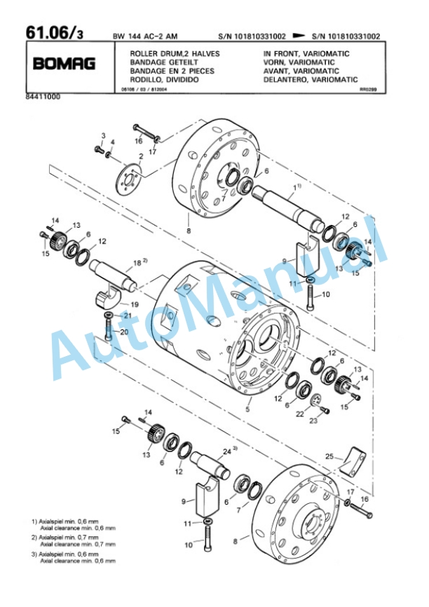 Bomag BW 144 AC-2 Combination Roller Spare Parts Catalogue 00810178-2