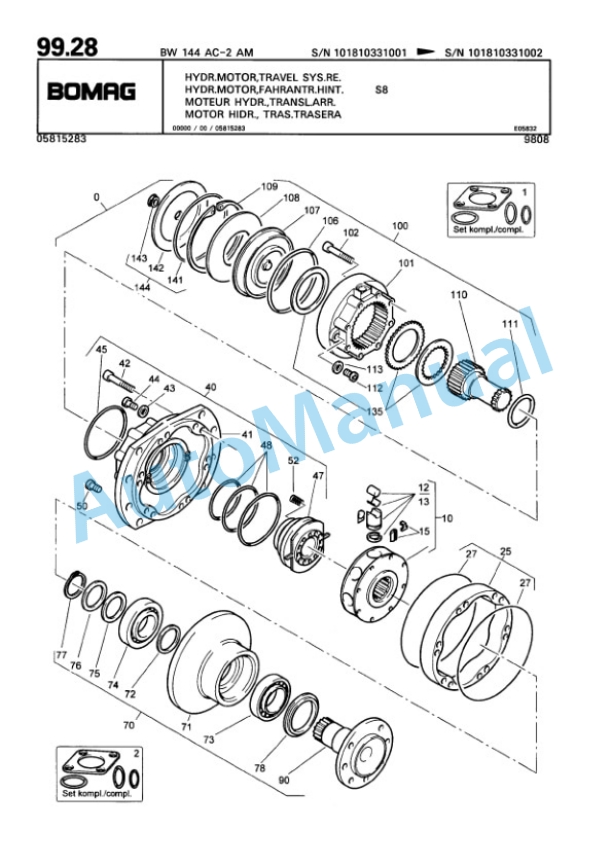 Bomag BW 144 AC-2 Combination Roller Spare Parts Catalogue 00810178-4