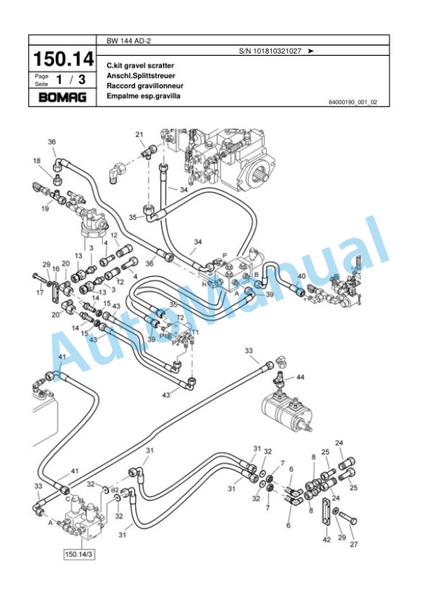 Bomag BW 144 AD-2 Combination Roller Spare Parts Catalogue 00817477-4