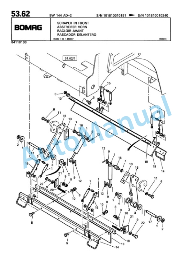 Bomag BW 144 AD-2 Tandem Vibratory Roller Spare Parts Catalogue 00810091-2