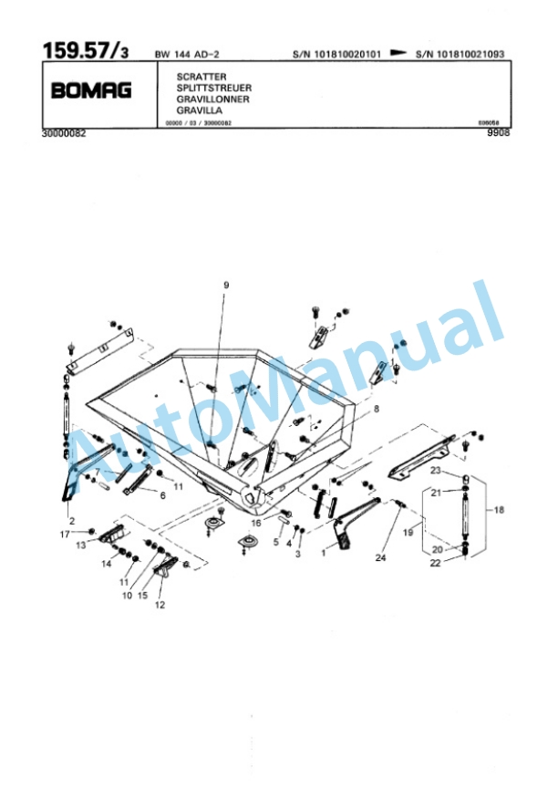 Bomag BW 144 AD-2 Tandem Vibratory Roller Spare Parts Catalogue 00810173-4