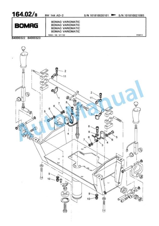 Bomag BW 144 AD-2 Tandem Vibratory Roller Spare Parts Catalogue 00810173-5