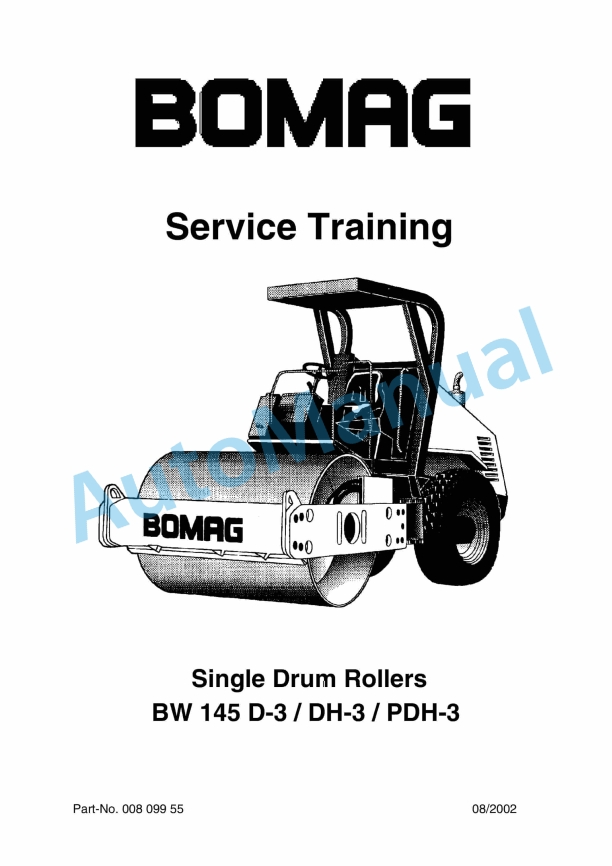 Bomag BW 145 D-3, BW 145 DH-3, BW 145 PDH-3 Single Drum Rollers Service Training 00809955