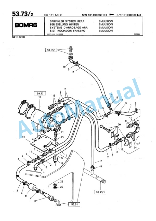 Bomag BW 151 AC-2 Combination Roller Spare Parts Catalogue 00810090-2