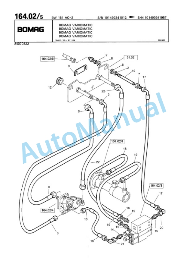 Bomag BW 151 AC-2 Combination Roller Spare Parts Catalogue 00810172-5