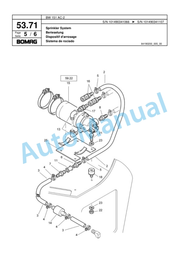 Bomag BW 151 AC-2 Combination Roller Spare Parts Catalogue 00817485-2