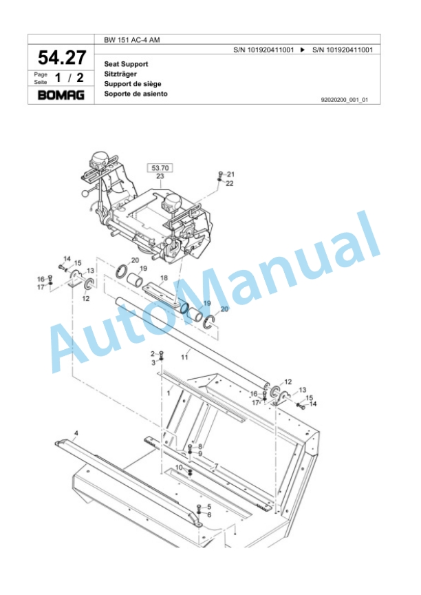 Bomag BW 151 AC-4 AM Combination Roller Spare Parts Catalogue 00817953-2
