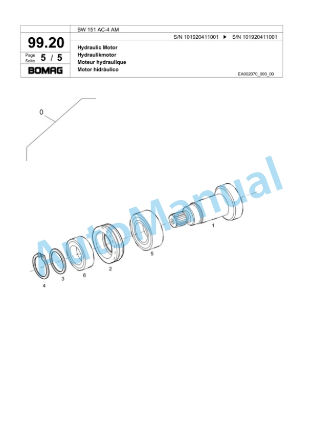 Bomag BW 151 AC-4 AM Combination Roller Spare Parts Catalogue 00817953-4