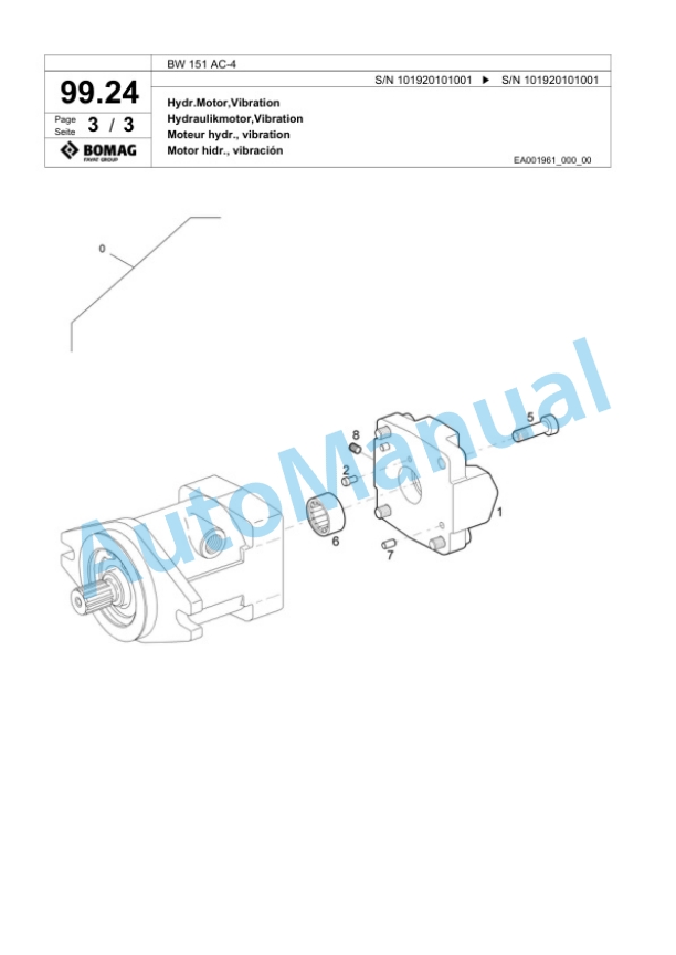 Bomag BW 151 AC-4 Combination Roller Spare Parts Catalogue 00819699-5