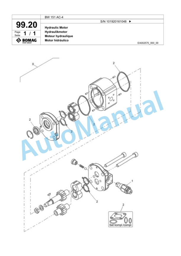 Bomag BW 151 AC-4 Combination Roller Spare Parts Catalogue 00824011-3