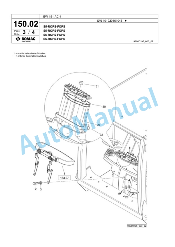 Bomag BW 151 AC-4 Combination Roller Spare Parts Catalogue 00824011-4
