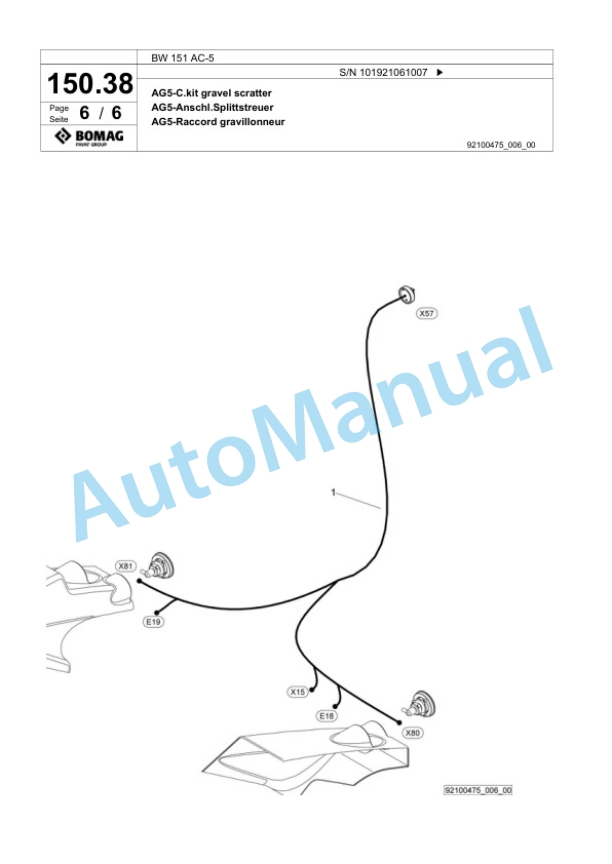 Bomag BW 151 AC-5 Combination Roller Spare Parts Catalogue 00824057-4