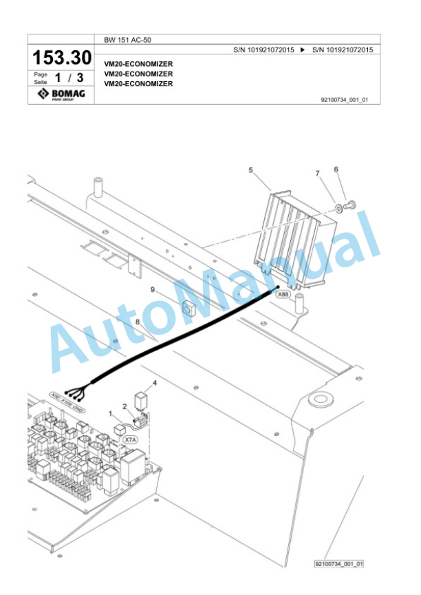 Bomag BW 151 AC-50 Combination Roller Spare Parts Catalogue 00824503-4