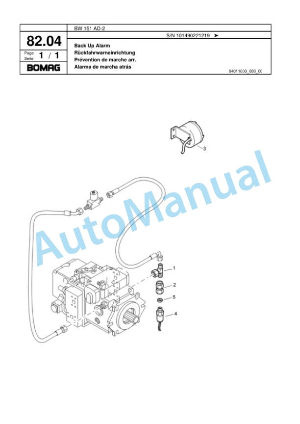 Bomag BW 151 AD-2 Combination Roller Spare Parts Catalogue 00817486-2