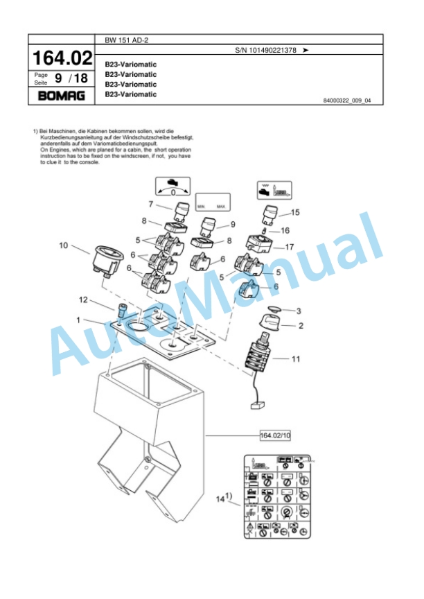 Bomag BW 151 AD-2 Combination Roller Spare Parts Catalogue 00817486-5